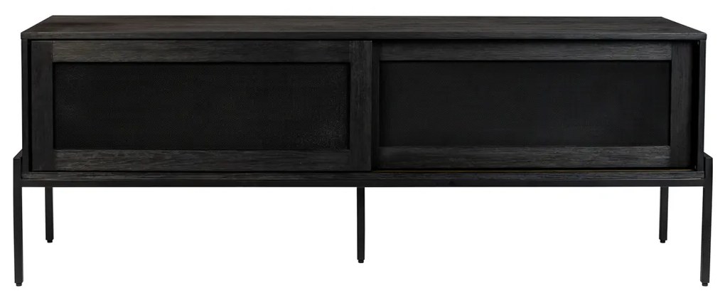 Zuiver Hardy Tv-meubel Met Schuifdeuren Zwart - 160x45x60cm.