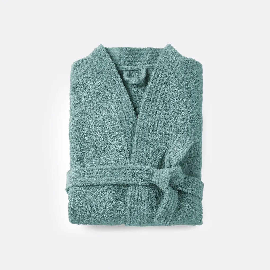 Badjas in badstof, kimono kraag, 450g/m², Haxel