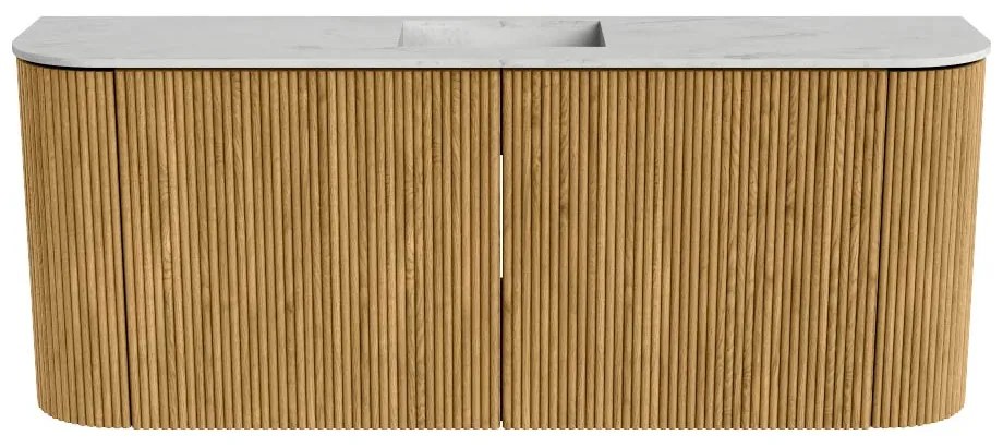 Mondiaz Joya DLux 105cm toiletmeubel ronding links/rechts oak met wastafel faye midden 1 kraangat opalo