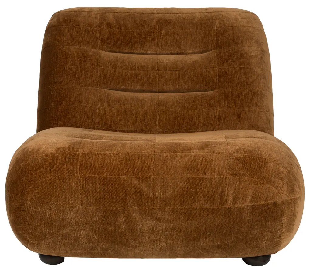 Dutchbone Wyatt Lounge Fauteuil Velours Cognac