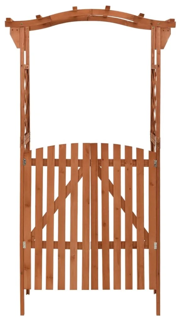 vidaXL Pergola met poort 116x40x204 cm massief vurenhout