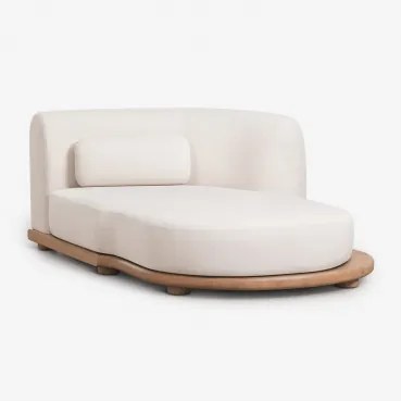 Rechtse Chaise Longue Module Voor Modulaire Tuinbank Van Acaciahout Gerard Lichte Acaciekleur - Sklum