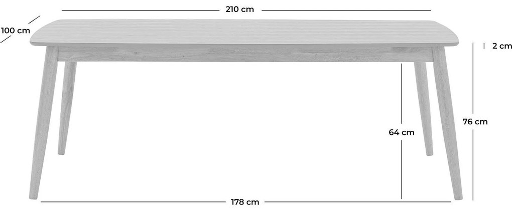 Goossens Basic Eettafel Boaz, 210 x 100 cm