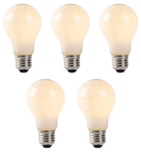 Set van 5 E27 LED lampen opaal glas 1W 80 lm 2200K