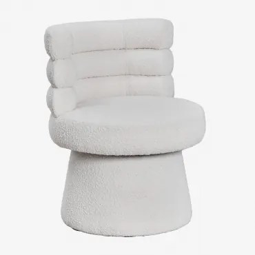 Pak Van 4 Protea Gestoffeerde Draaibare Eetkamerstoelen Bouclé Wit - Sklum