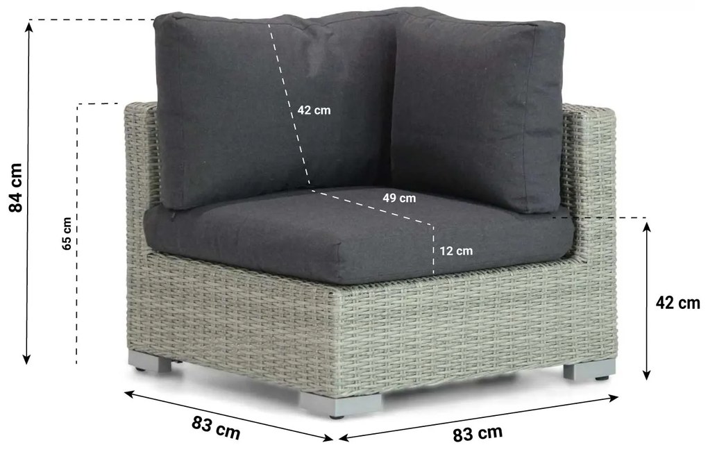 Hoek loungeset 5 personen Wicker Grijs  Garden Collections Cuba