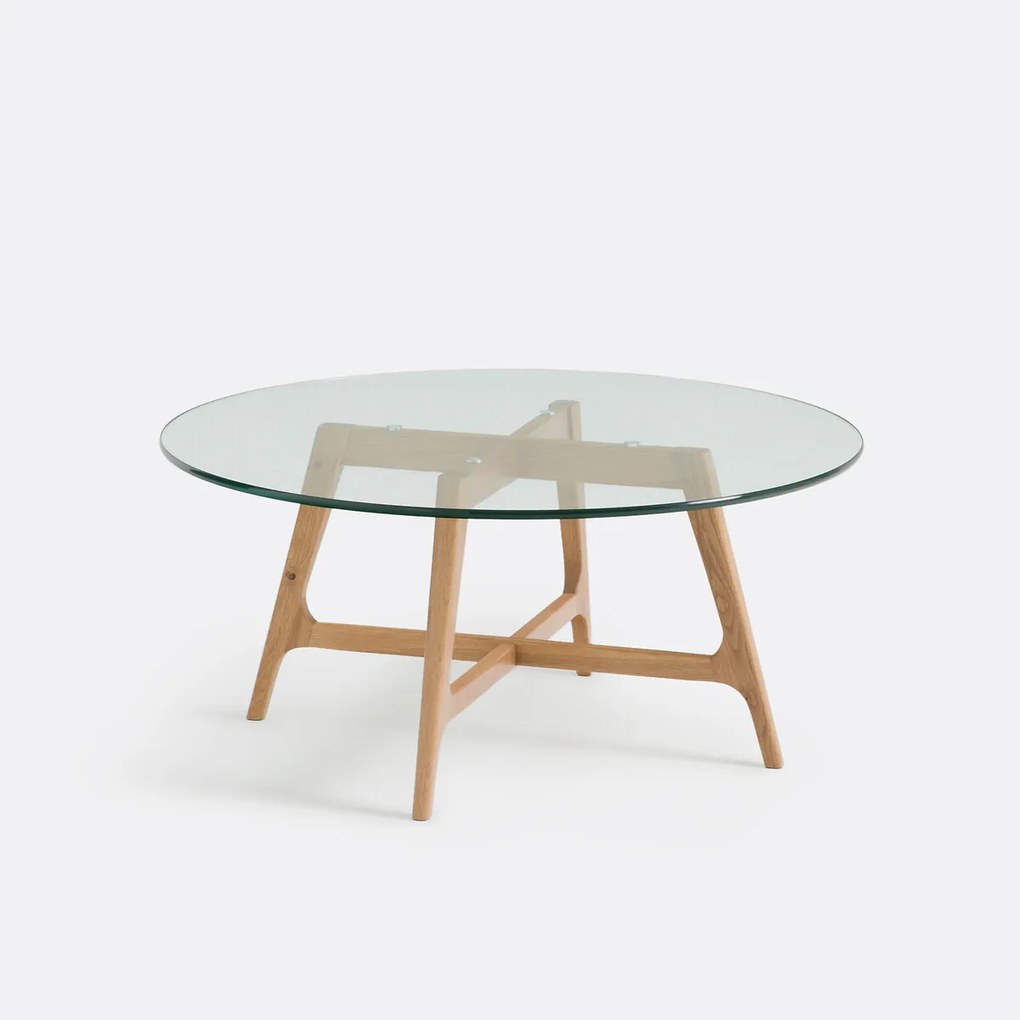 Ronde salontafel, glazen blad, Zoleta