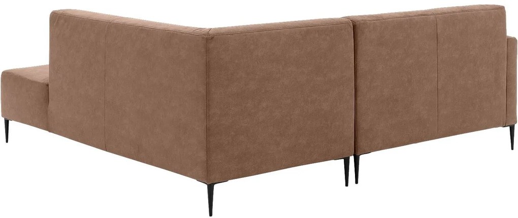 Goossens  Key West bruin, micro leer, 2-zits, modern design met ligelement rechts