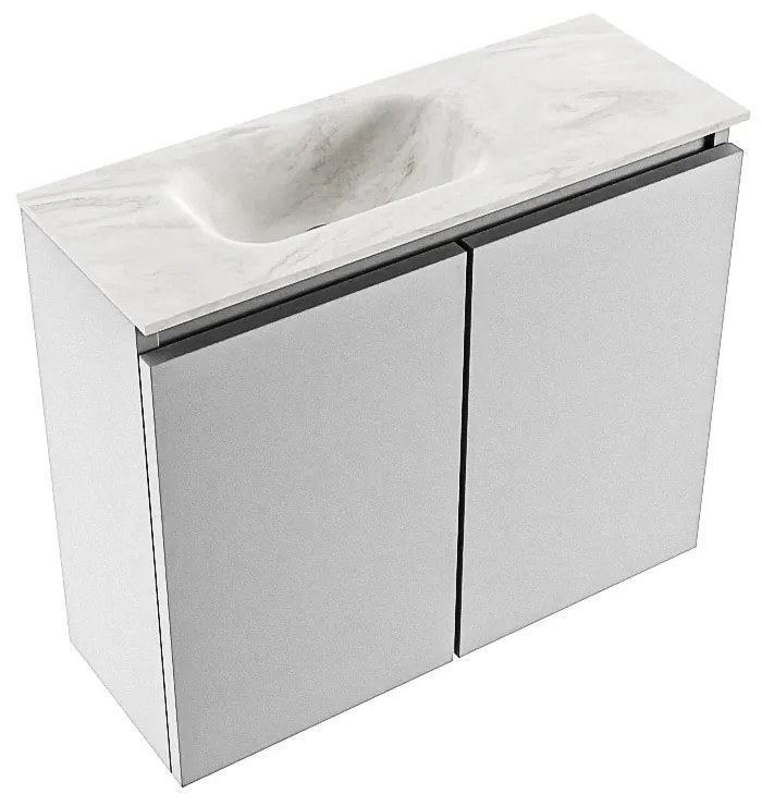 Mondiaz Ture DLux toiletmeubel 60cm plata met wastafel ostra links met kraangat