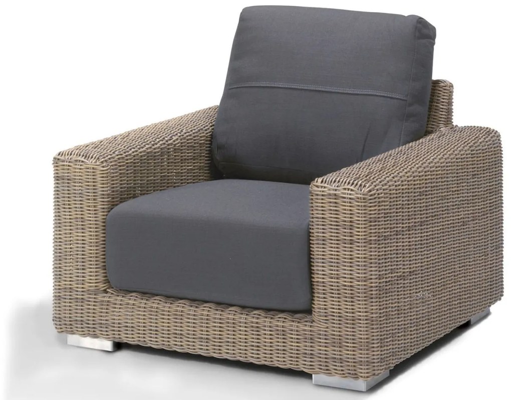 4 Seasons Outdoor Kingston living chair, pure  Loungestoel    antraciet weerbestendig