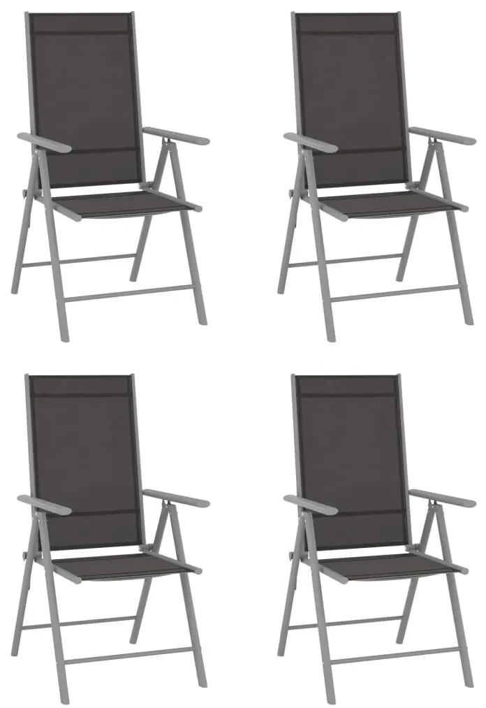 vidaXL 5-delige Tuinset aluminium en textileen zilverkleurig