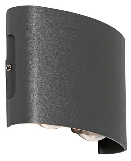 Buiten wandlamp antraciet incl. LED 4-lichts IP54 - Silly Modern IP54 Buitenverlichting ovaal