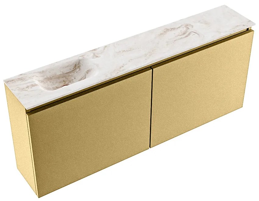 Mondiaz Ture DLux toiletmeubel 120cm oro met wastafel frappe links met kraangat