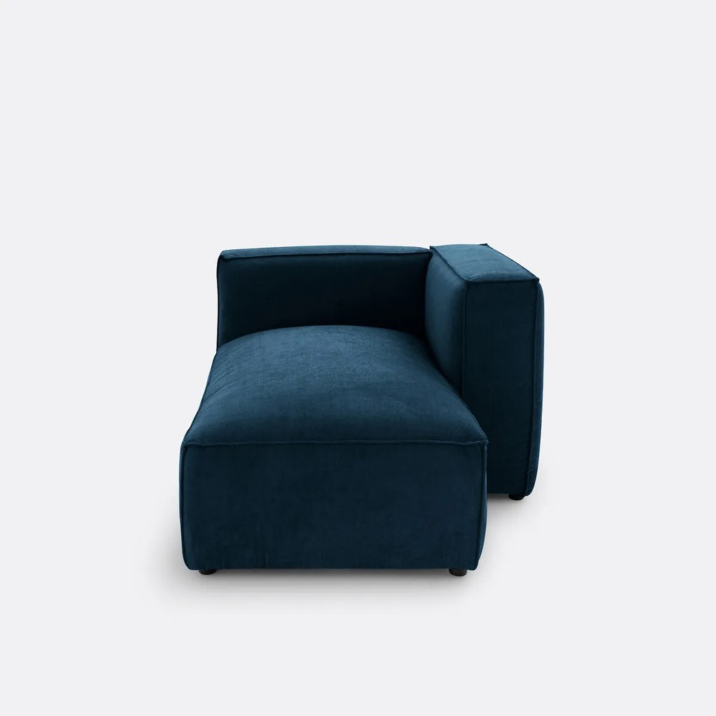 Modulaire longchair in getextureerd fluweel, Seven