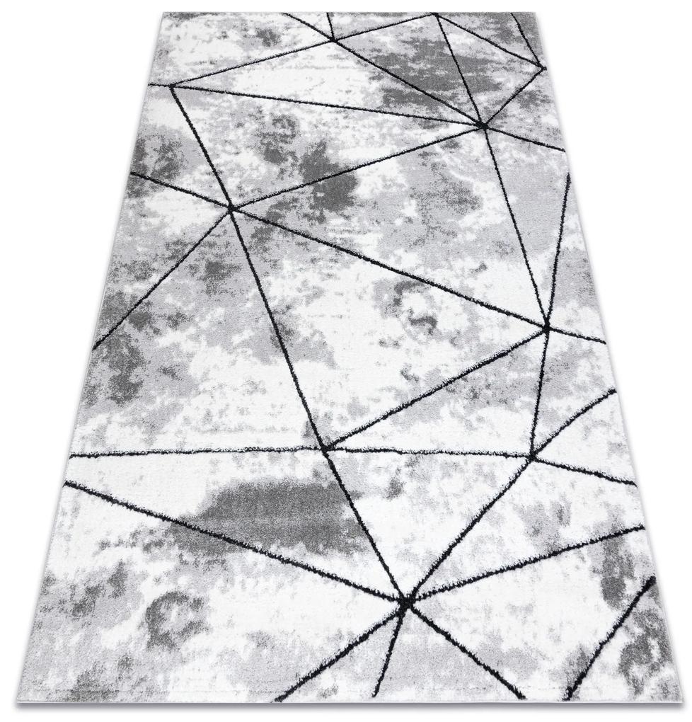 Tapijt modern COZY Polygons, geometrisch , drieho  - Structureel,  twee poolhoogte , grijs