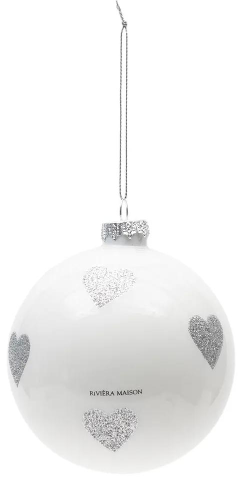 Rivièra Maison - Lovely Hearts Ornament white Dia 10 - Kleur: wit