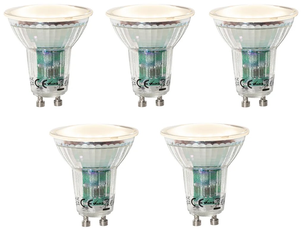 Set van 5 GU10 LED lamp schemersensor 3W 200 lm 2700K