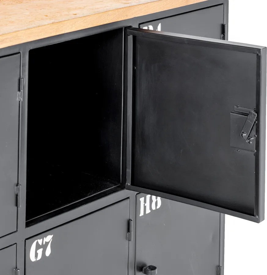 Dressoir locker Bruut 160 cm - Hardhout - Metaal - Giga Meubel - Industrieel & robuust