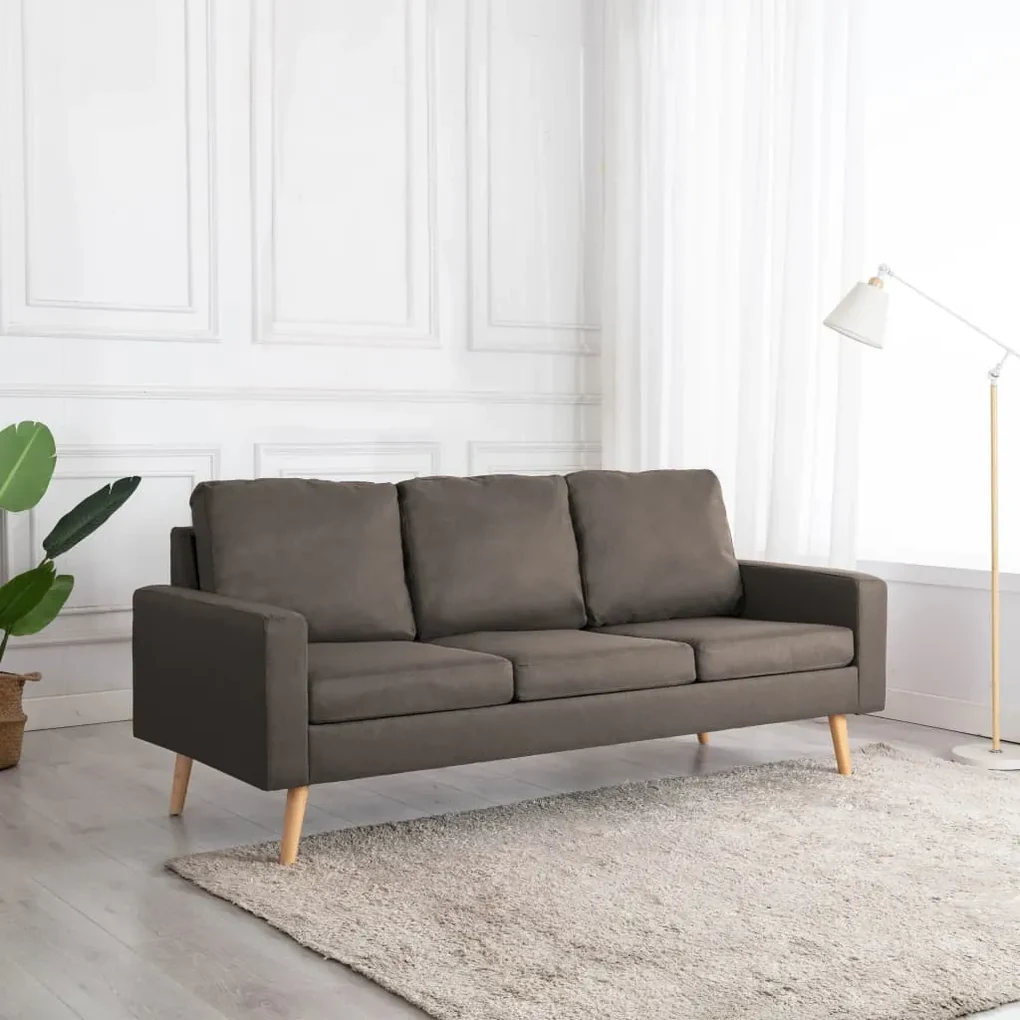 vidaXL Driezitsbank stof taupe