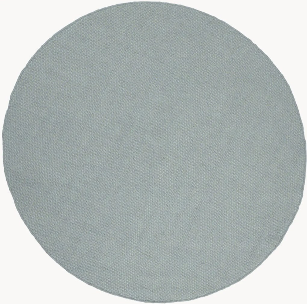 Rond laagpolig wollen vloerkleed Oksa, handgeweven