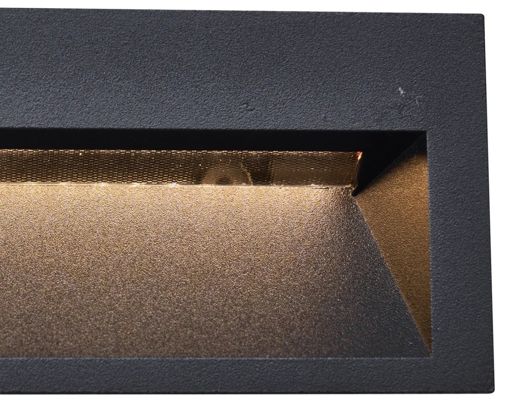 Buitenlamp Moderne inbouw wandlamp zwart 16cm incl. LED IP65 - Mert Modern IP65 Buitenverlichting