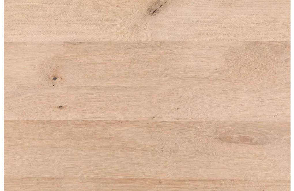Goossens Salontafel Sans rechthoekig, hout eiken blank, urban industrieel, 135 x 38 x 65 cm