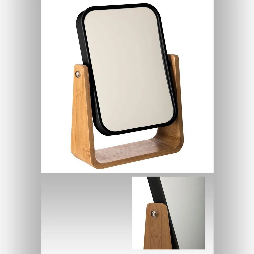 Zwart Draaibare Rechthoekige Spiegel