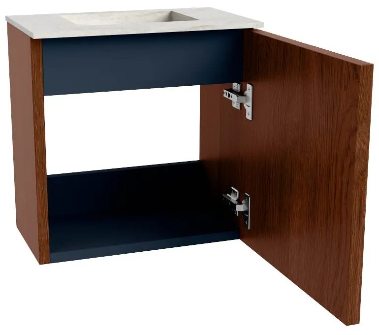Mondiaz Joya DLux 40cm toiletmeubel ruby met wastafel faye midden zonder kraangat opalo