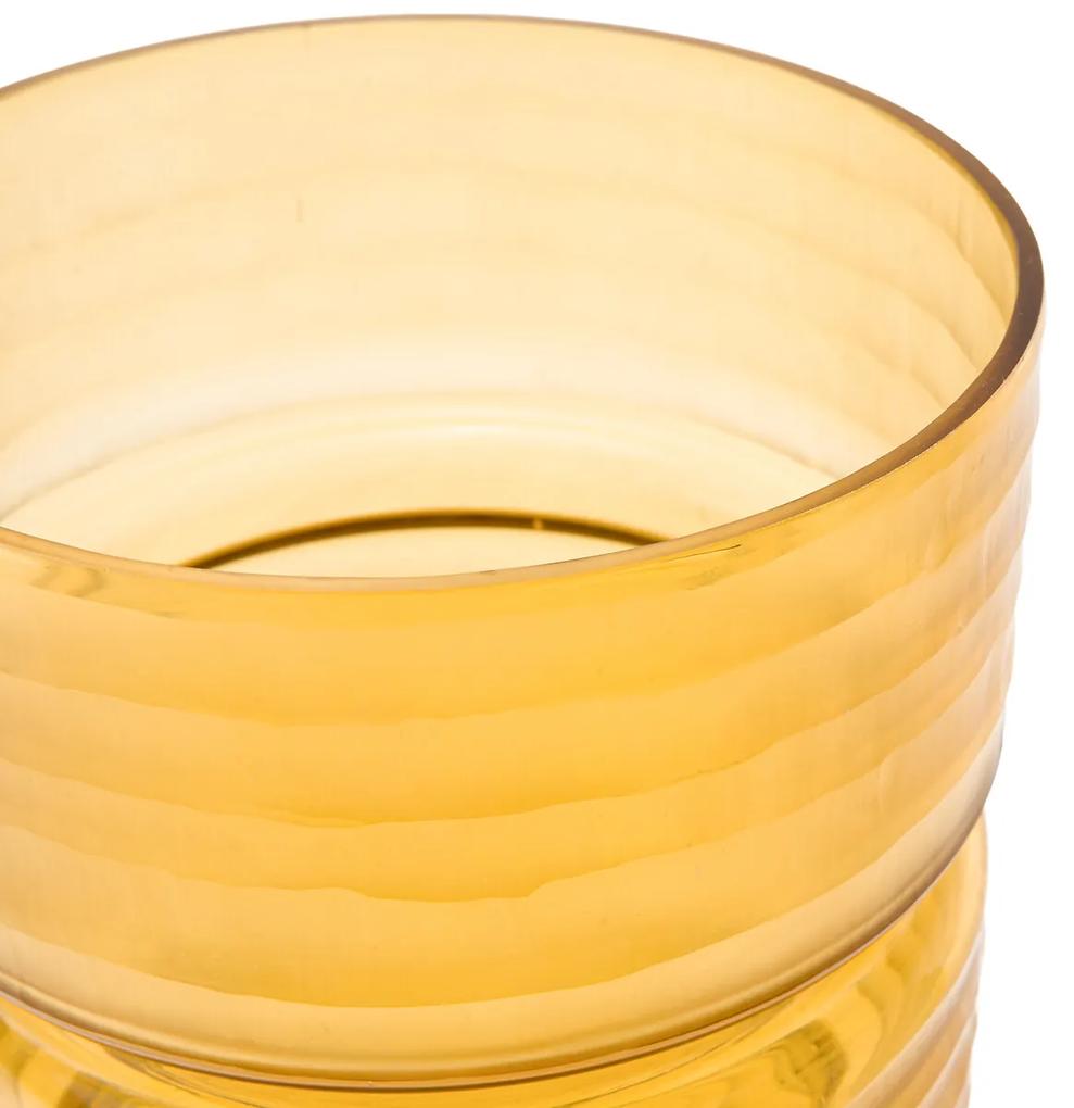 Gele doorzichtige glazen vaas, Sunira