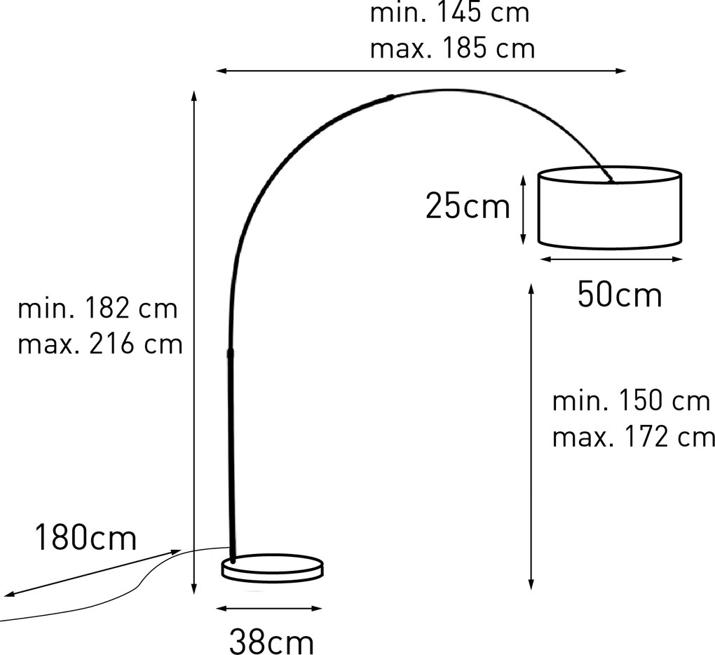 Booglamp staal mosgroene kap 50/50/25 - XL