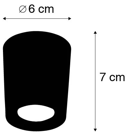 Moderne plafondspot zwart incl. LED IP55 - Livia