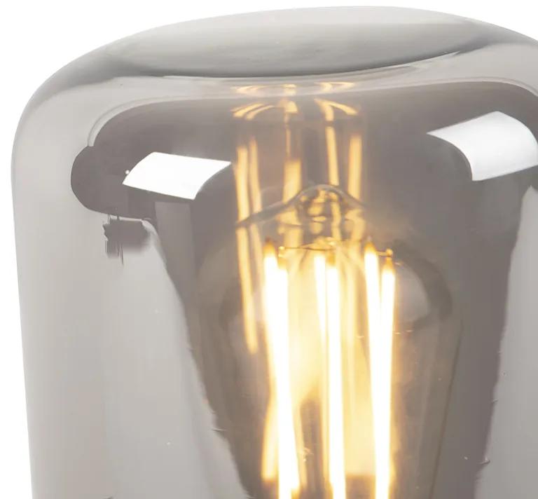 Design tafellamp zwart met smoke glas - Bliss Cute Modern E27 cilinder / rond rond Binnenverlichting Lamp