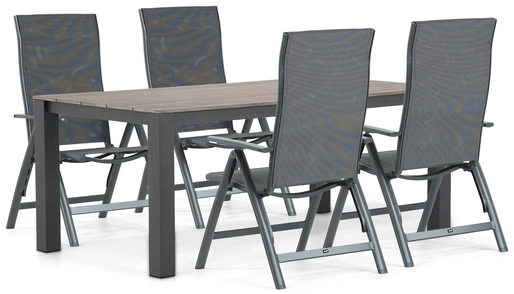 Tuinset 4 personen 180 cm Aluminium/textileen Grijs Hartman Sitges/Valley