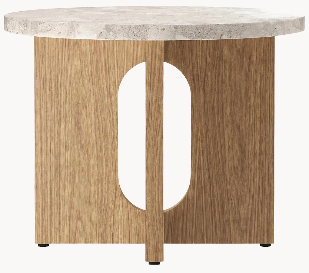 Ronde bijzettafel Ibiza met zandstenen tafelblad