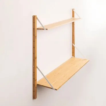 Modulaire Wandplank Van Bamboe Kolex Bruin – Natuurlijk Hout & Legplank 2 Legplanken 84 Cm - Sklum