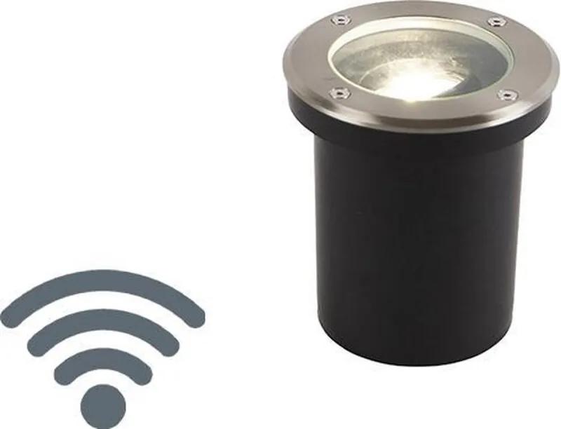 Delux - Smart Grondspot incl. wifi - 1 lichts - Ø 13 cm - Staal