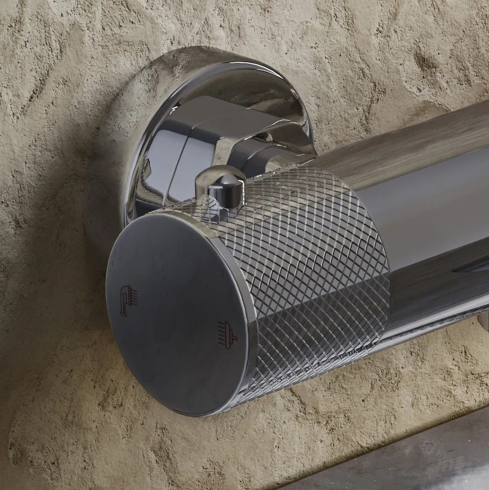 Saniclear Talpa Curved thermostatische opbouw badkraan met handdouche chroom