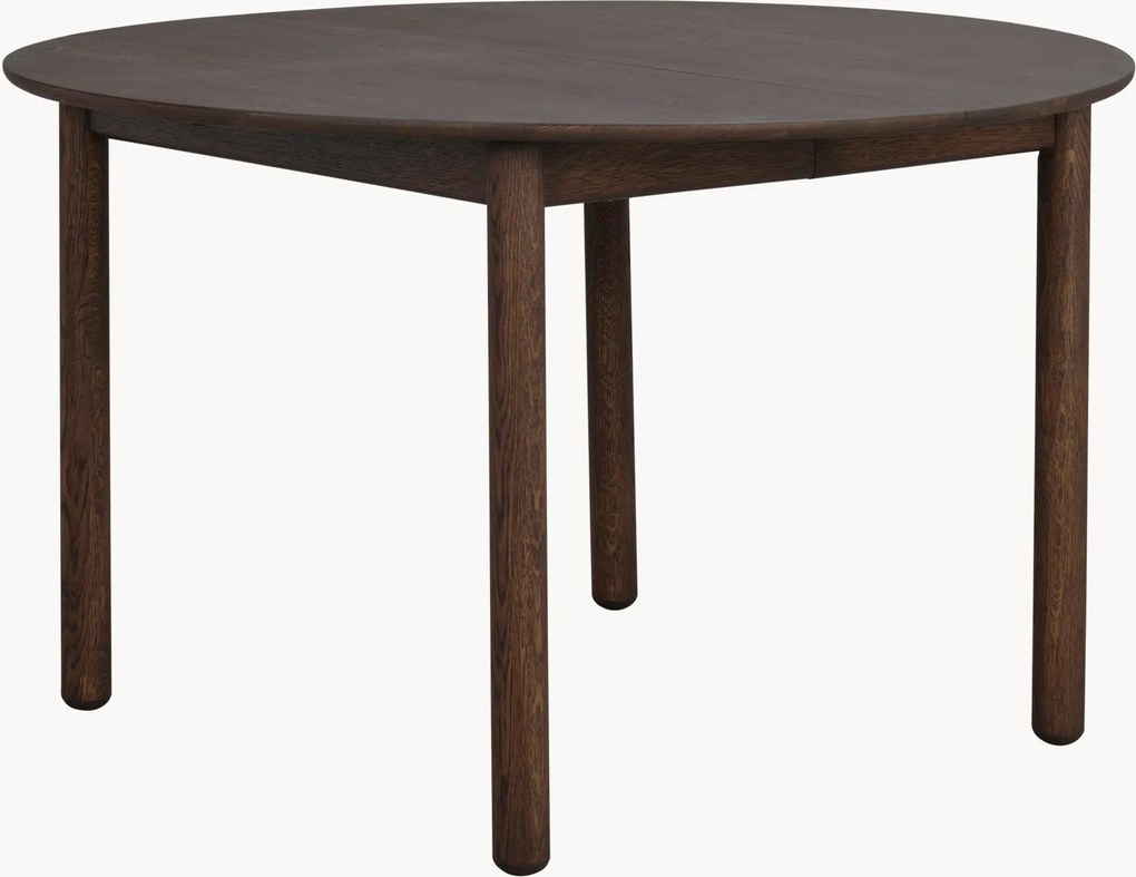 Uitschuifbare ronde eettafel Derrymore van eikenhout, Ø 120 cm