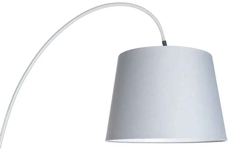 Smart booglamp staal met grijs incl. wifi A60 - Bend Modern E27 Binnenverlichting Steen / Beton Lamp