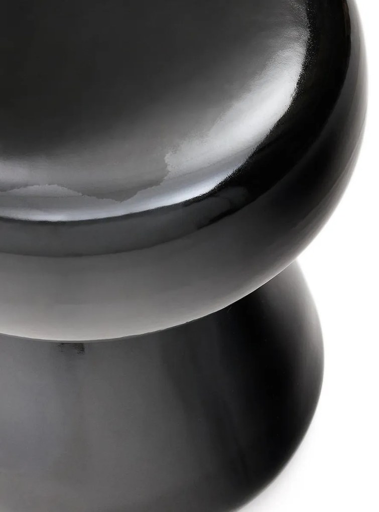 Kave Home Manya Glanzende Bijzettafel Zwart Keramiek - 38 X 38cm.