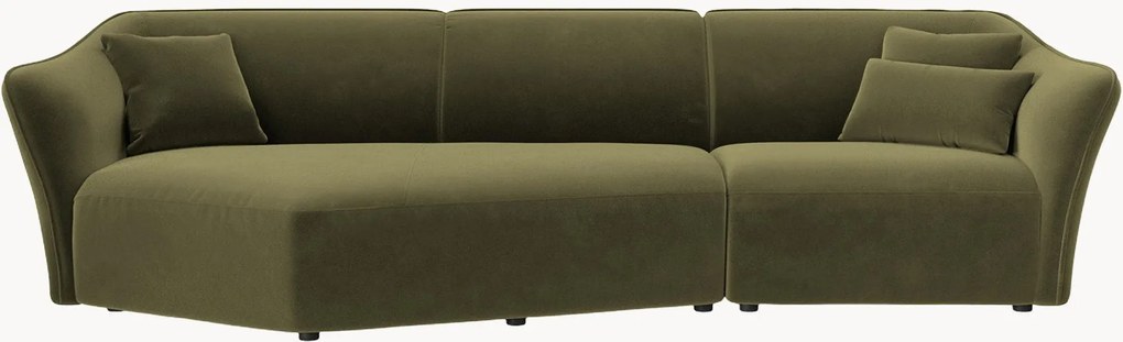 Modulaire fluwelen hoekbank Flora (5-zits)