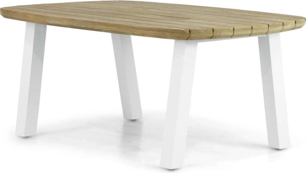 Tuinset 4 personen 180 cm Aluminium/teak Wit Lifestyle Garden Furniture Faro/Falcon