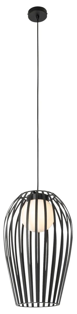 Design hanglamp zwart met opaal IP44 - Angela Design E27 IP44 rond Binnenverlichting Lamp