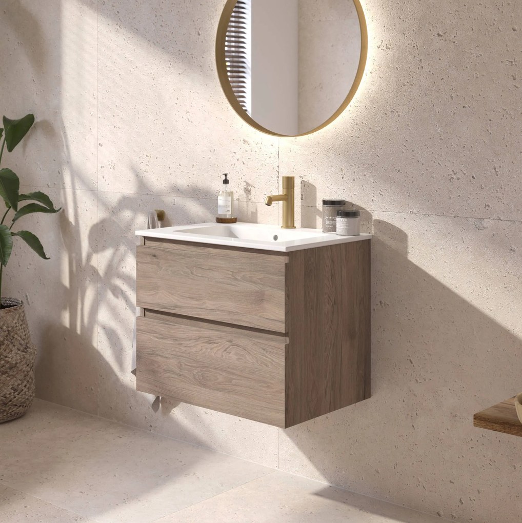 Ben Tendenza badmeubel incl. keramische wastafel 60x46x62cm congo bruin