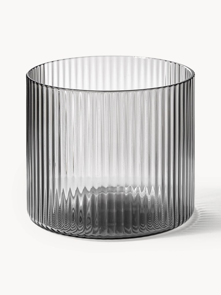 Mondgeblazen waterglazen Ripple met groefreliëf, 4-delig