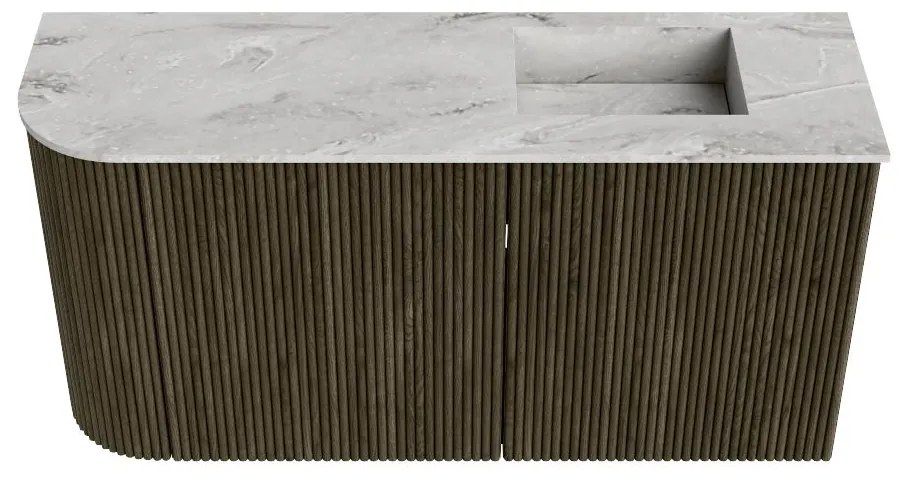 Mondiaz Joya DLux 80cm toiletmeubel ronding links shadow met wastafel faye rechts zonder kraangat glace