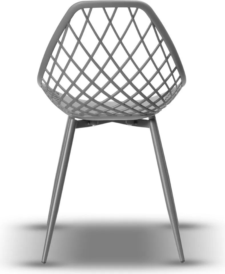 LUGO stoel grijs - modern, opengewerkt, voor keuken / tuin / café