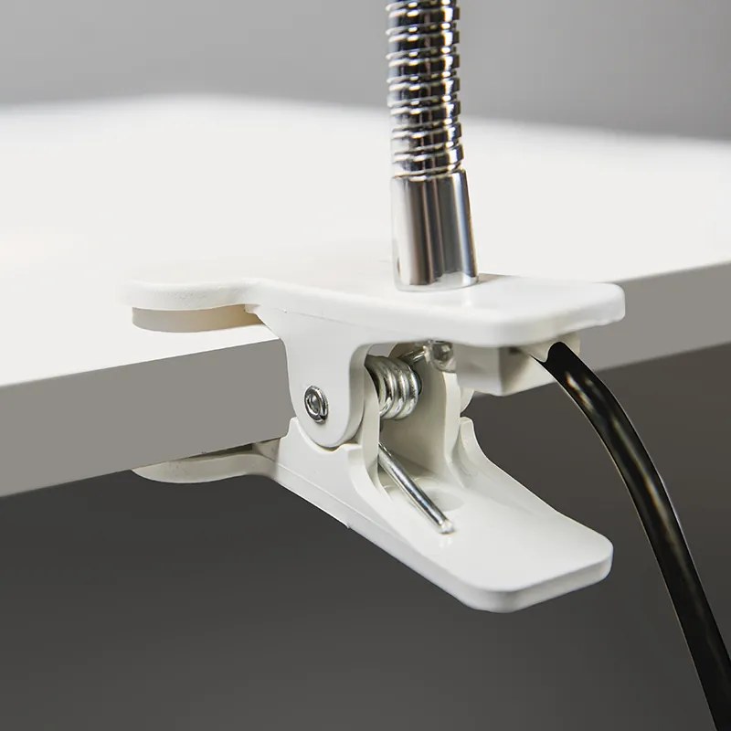 Design klemspot wit met flexarm GU10 50mm - Egg