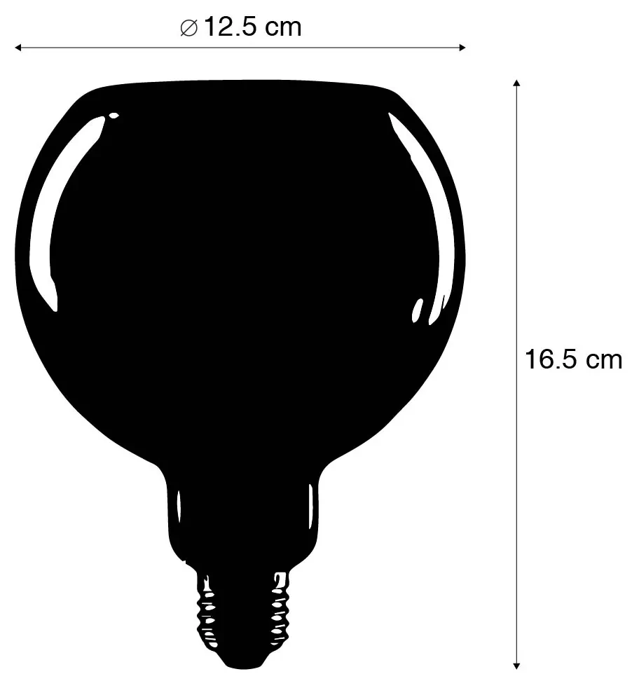 E27 dimbare LED lamp G125 goldline 6W 300 lm 1900K