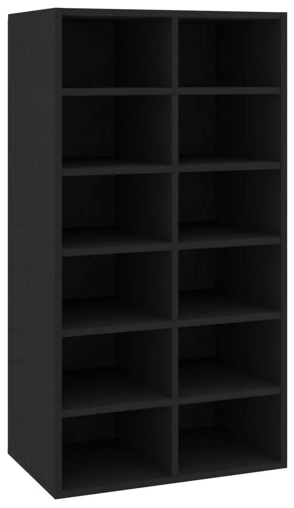 vidaXL Schoenenrek 54x34x100,5 cm bewerkt hout zwart